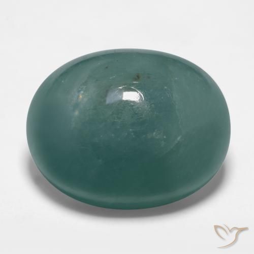18.89ct 天然 绿蓝色 花岗岩, 椭圆形, 半透明