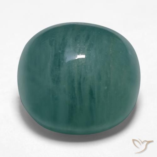 22.15ct 天然 深蓝绿色 花岗岩, 椭圆形, 半透明
