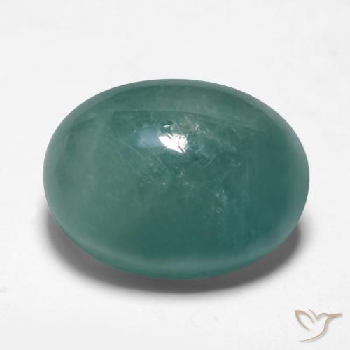 8.54ct 天然 绿蓝色 花岗岩, 椭圆形, 半透明