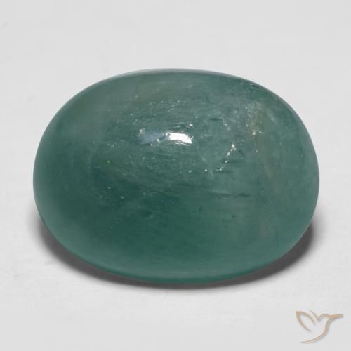 12.29ct 天然 绿蓝色 花岗岩, 椭圆形, 半透明