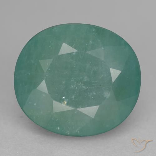11.37ct 天然 浅绿蓝色 花岗岩, 椭圆形, SI-I1