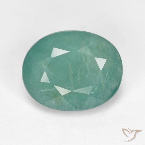 3.57ct 天然 中蓝绿色 花岗岩, 椭圆形, VS-SI