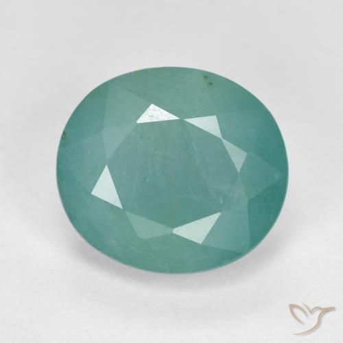 4.97ct 天然 浅绿蓝色 花岗岩, 椭圆形, SI