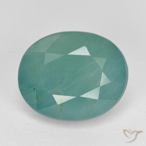 4.83ct 天然 绿蓝调 花岗岩, 椭圆形, SI