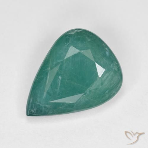 3.10ct 天然 深绿松石 花岗岩, 梨形, VS-SI