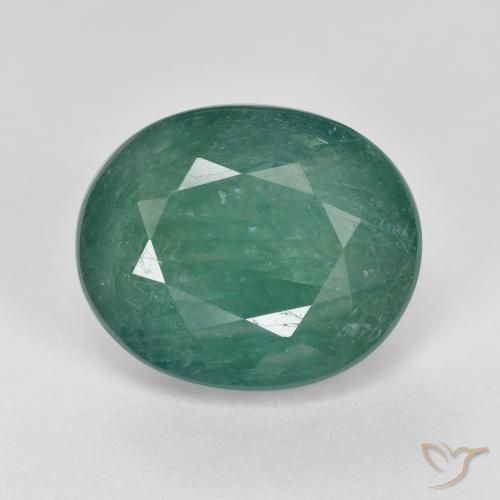 5.14ct 天然 深绿松石 花岗岩, 椭圆形, VS-SI