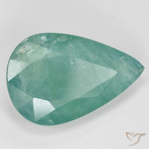 9.80ct 天然 淡蓝绿色 花岗岩, 梨形, SI-I1