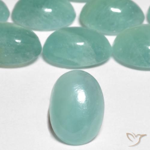 1.26ct 天然 浅青色 花岗岩, 椭圆形, 半透明