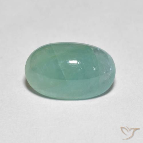 2.53ct 天然 浅蓝绿色 花岗岩, 椭圆形, 半透明