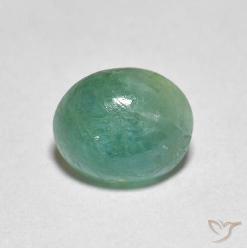 1.40ct 天然 蓝绿色 花岗岩, 椭圆形, 半透明