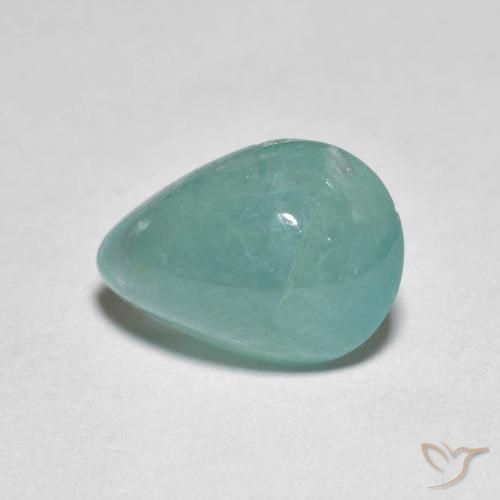 2.86ct 天然 中绿蓝 花岗岩, 梨形, 半透明