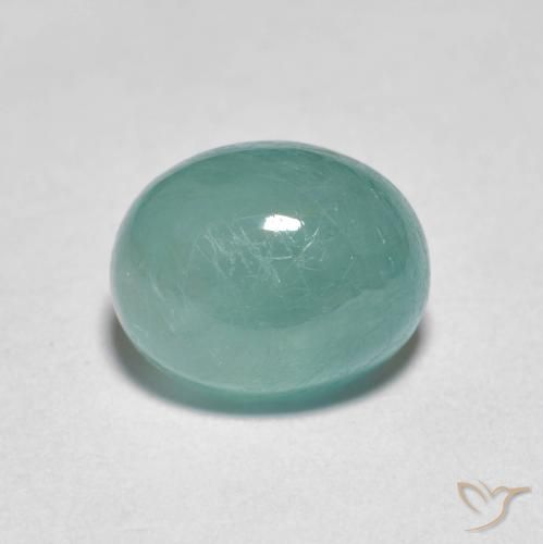 2.55ct 天然 蓝绿色 花岗岩, 椭圆形, 半透明