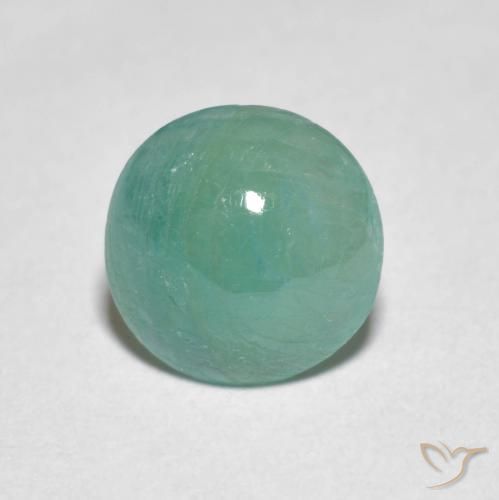 1.64ct 天然 绿蓝调 花岗岩, 圆形的, 半透明