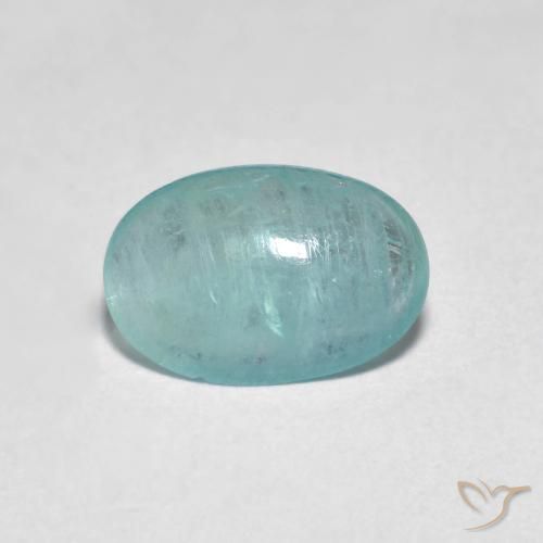 1.15ct 天然 中蓝绿色 花岗岩, 椭圆形, 透明