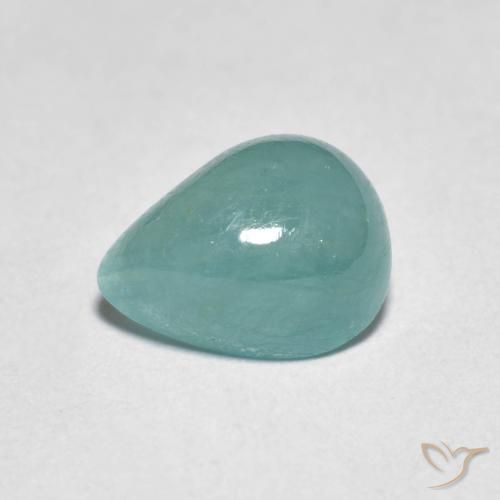 1.94ct 天然 蓝绿色 花岗岩, 梨形, 半透明
