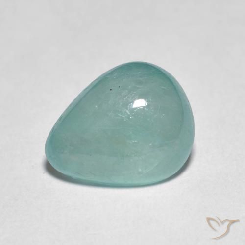 2.79ct 天然 中蓝绿色 花岗岩, 梨形, 半透明