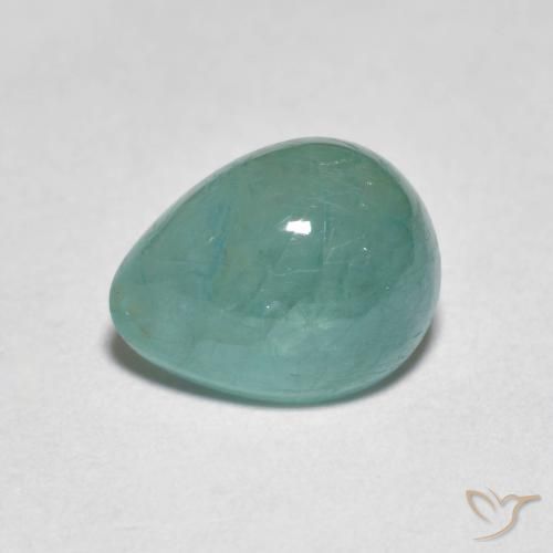 2.12ct 天然 蓝绿色 花岗岩, 梨形, 半透明