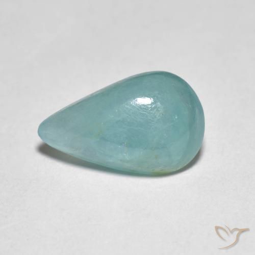 2.76ct 天然 淡蓝绿色 花岗岩, 梨形, 半透明