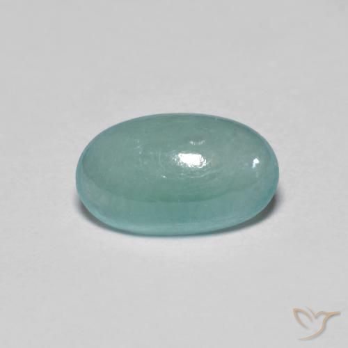 1.07ct 天然 光蓝绿色 花岗岩, 椭圆形, 半透明