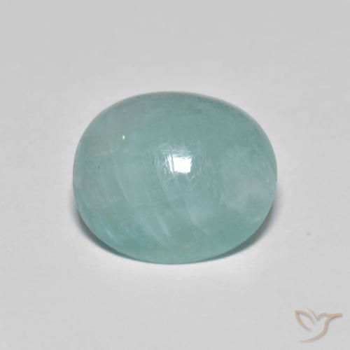 2.53ct 天然 蓝绿色 花岗岩, 椭圆形, 半透明