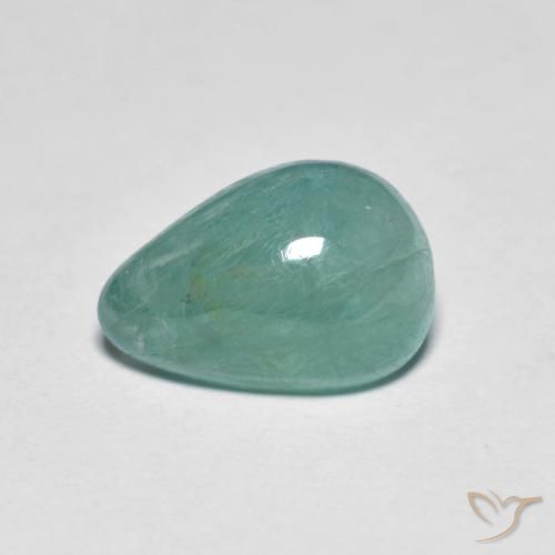 2.25ct 天然 蓝绿色 花岗岩, 梨形, 半透明