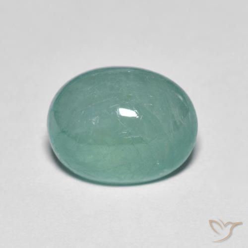 2.88ct 天然 光蓝绿色 花岗岩, 椭圆形, 半透明