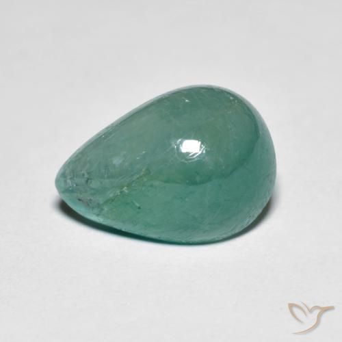 4.13ct 天然 绿蓝色 花岗岩, 梨形, 半透明