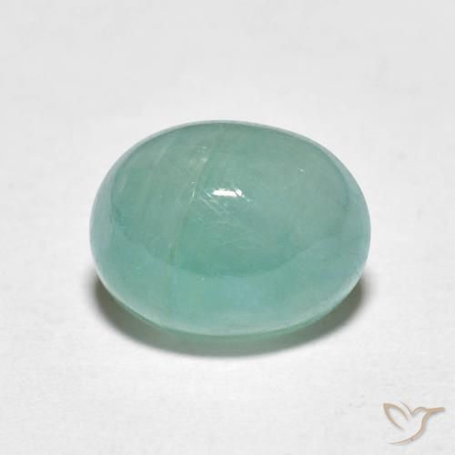 3.11ct 天然 光蓝绿色 花岗岩, 椭圆形, 半透明