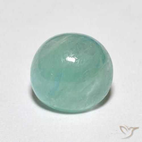 2.00ct 天然 非常浅的蓝绿色 花岗岩, 圆形的, 半透明