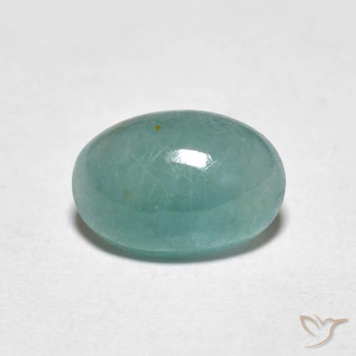 1.64ct 天然 浅蓝绿色 花岗岩, 椭圆形, 半透明