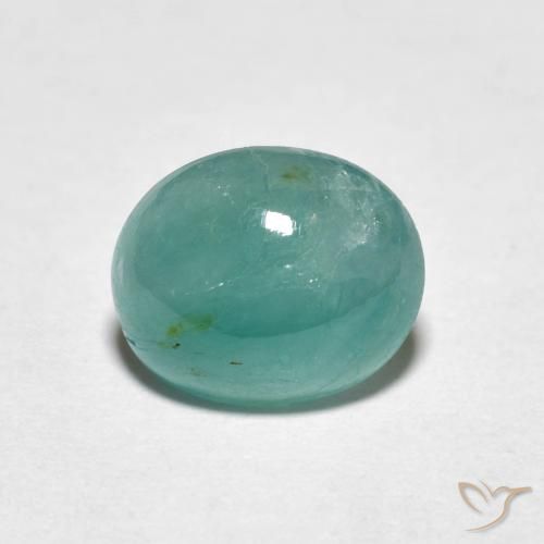 2.44ct 天然 绿蓝色 花岗岩, 椭圆形, 半透明