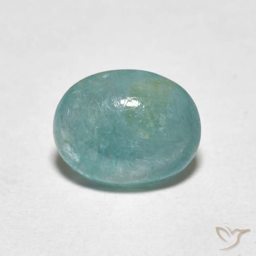 1.40ct 天然 蓝绿色 花岗岩, 椭圆形, 半透明