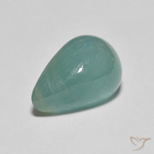 4.27ct 天然 光蓝绿色 花岗岩, 梨形, 半透明