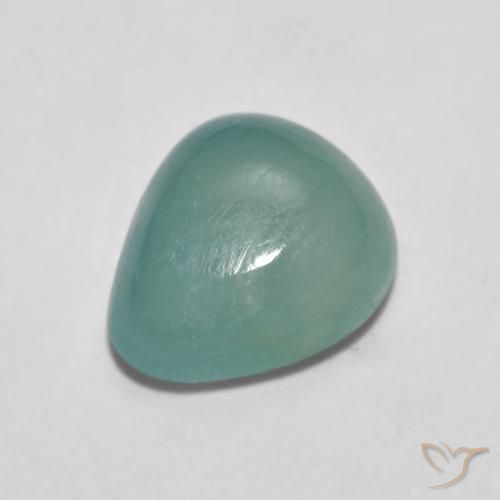 2.09ct 天然 光蓝绿色 花岗岩, 梨形, 半透明