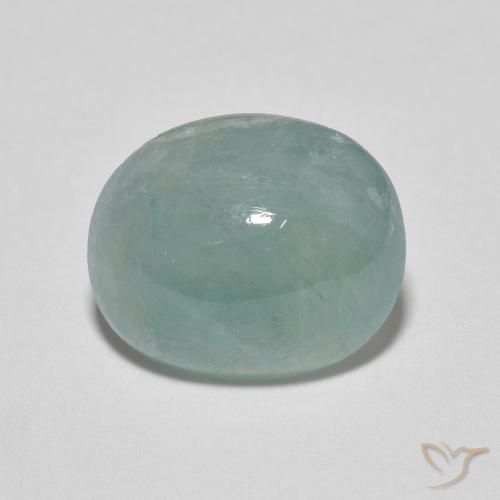4.21ct 天然 蓝绿色 花岗岩, 椭圆形, 半透明