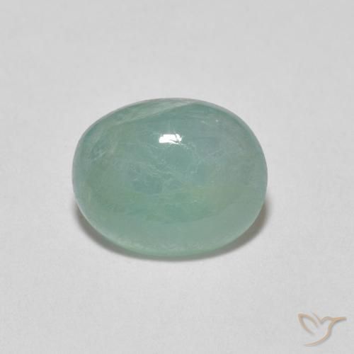 1.40ct 天然 蓝绿色 花岗岩, 椭圆形, 半透明
