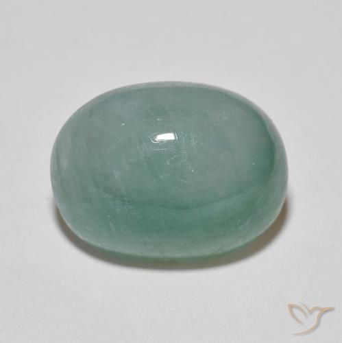 9.51ct 天然 光蓝绿色 花岗岩, 椭圆形, 半透明