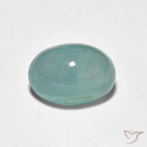 2.17ct 天然 淡海泡沫 花岗岩, 椭圆形, 半透明