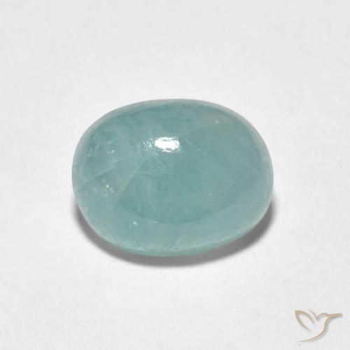 2.07ct 天然 淡蓝绿色 花岗岩, 椭圆形, 半透明