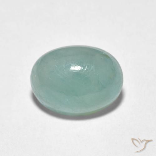 2.10ct 天然 光蓝绿色 花岗岩, 椭圆形, 半透明