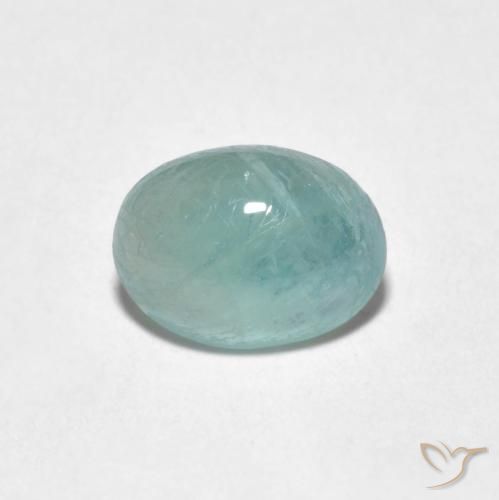 1.50ct 天然 淡海泡沫 花岗岩, 椭圆形, 半透明