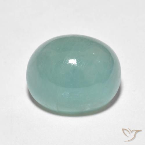 6.15ct 天然 光蓝绿色 花岗岩, 椭圆形, 半透明