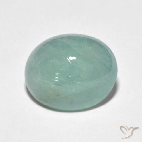 5.05ct 天然 光蓝绿色 花岗岩, 椭圆形, 半透明