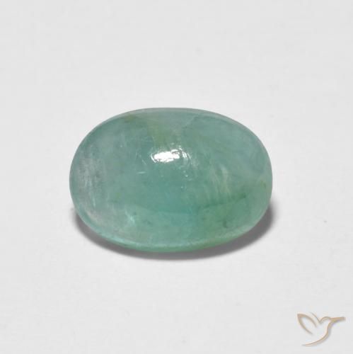 1.35ct 天然 蓝绿色 花岗岩, 椭圆形, 半透明