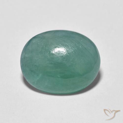 3.45ct 天然 绿蓝色 花岗岩, 椭圆形, 半透明