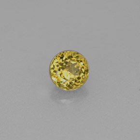 0.63克拉天然黄色钙铝榴石，圆形切割，4.75毫米，VVS-VS