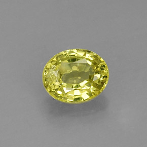 0.53克拉天然黄色钙铝榴石，椭圆形切割，5.4×4.4毫米，VS