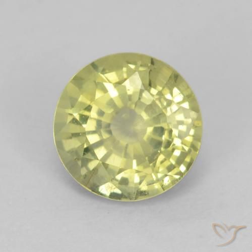 0.65ct 天然 中浅黄色 钙铝榴石石榴石, 圆形的, VVS-VS