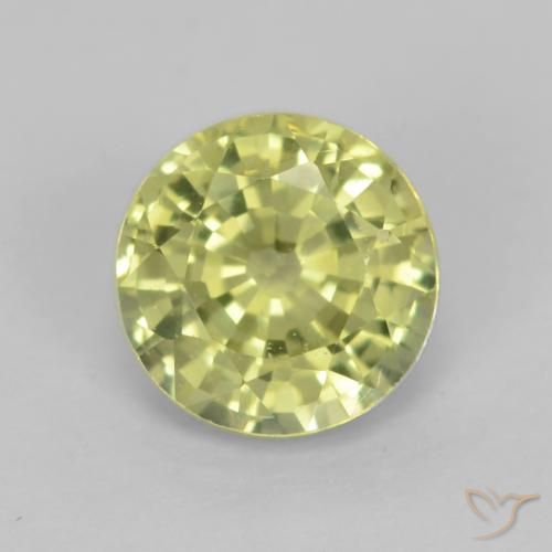 0.65ct 天然 中黄色 钙铝榴石石榴石, 圆形的, VVS-VS
