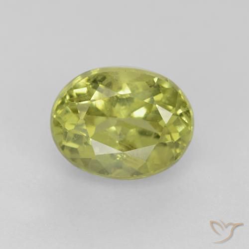 0.66ct 天然 浅绿黄色 钙铝榴石石榴石, 椭圆形, VS